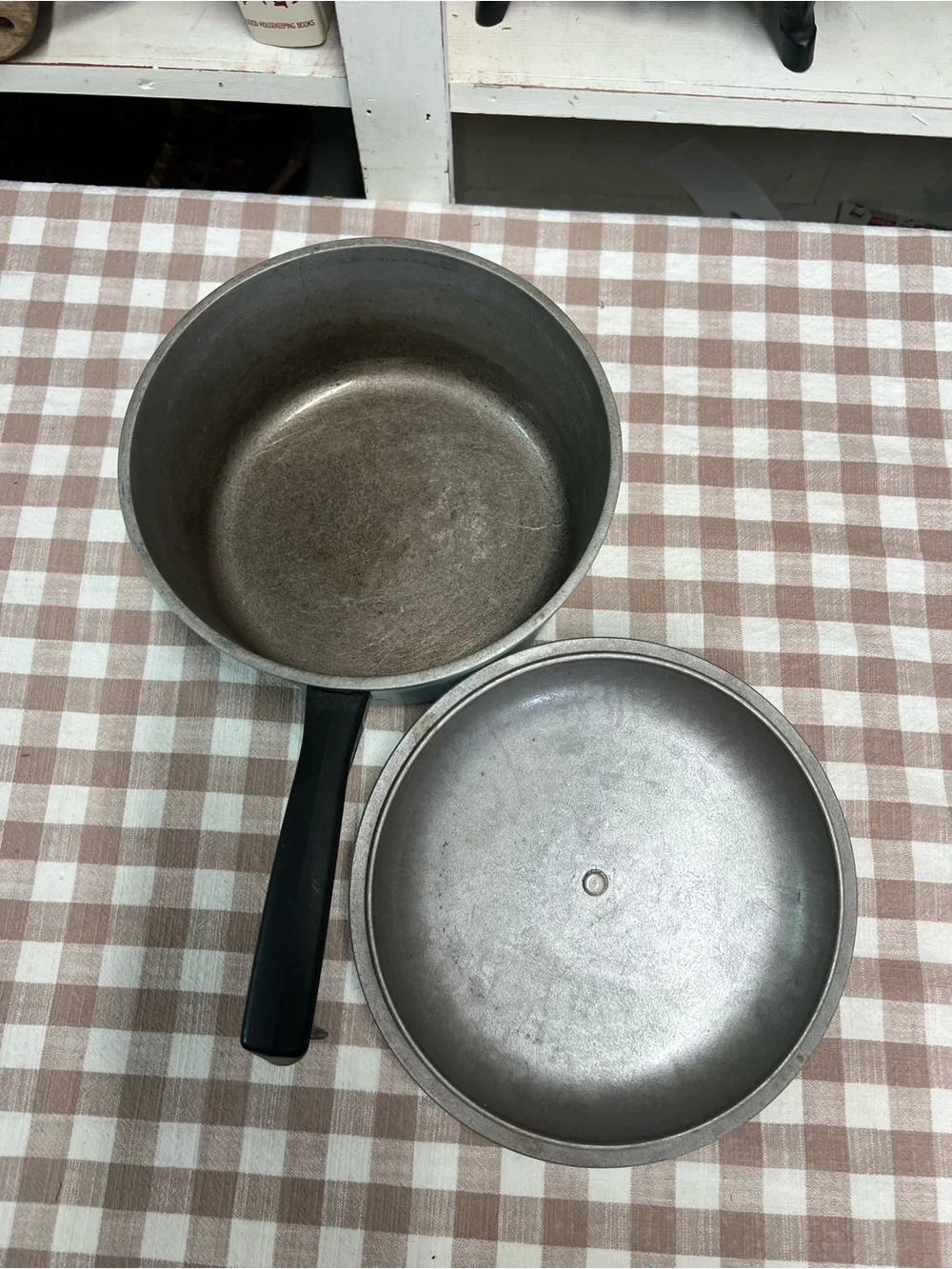 Vintage club cookware turquoise pan and lid Retro